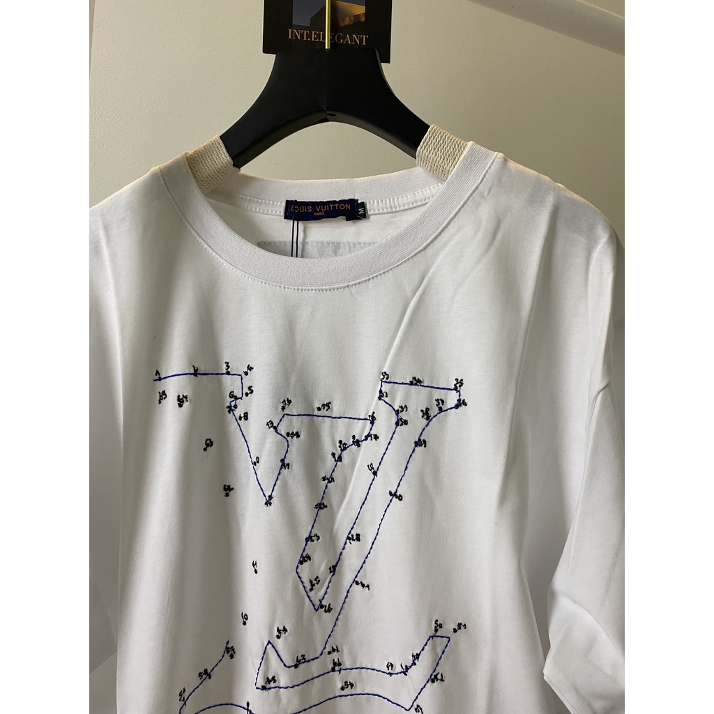 Áo thun LV Stitch Print bản cao cấp 2022 full tag mác, Áo tee Louis V form rộng oversize Nam nữ
