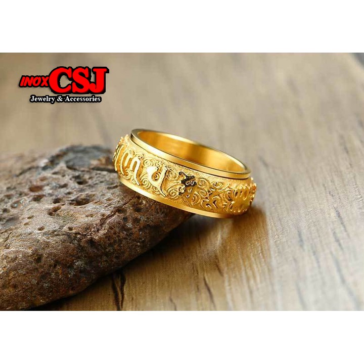 Nhẫn titan câu chú Om Mani Padme Hum N623