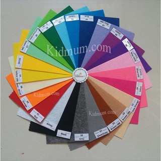 20 màu Vải nỉ cứng đủ màu 30*20cm, làm đồ thủ công, handmade, DIY, craft, học cụ trẻ em kidmum