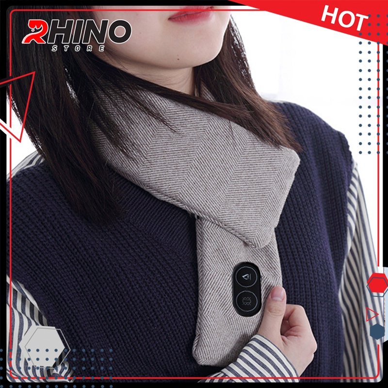 Khăn quàng cổ điện tạo nhiệt nam nữ Rhino W101 giữ ấm, mát xa, sạc pin tích điện giảm đau mỏi cổ vai gáy hiệu quả cao