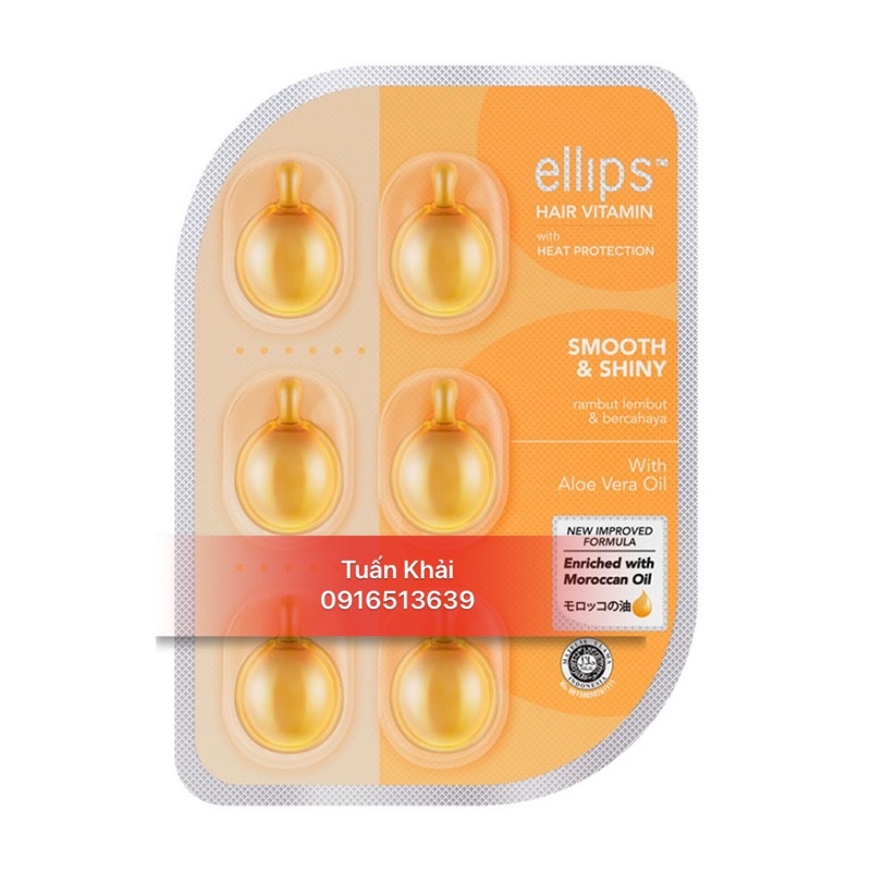 Serum Dưỡng Tóc Ellips Vitamin Hair Vitamin Moroccan Oil - 1vỉ 6 viên
