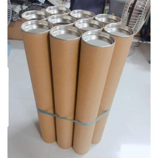 Ống tube đựng poster dài 65cm đường kính 52mm 2 đầu nắp thiếc