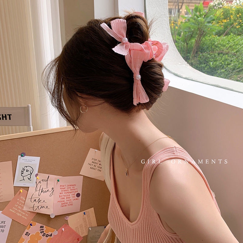 Jiashucheng Kẹp Tóc Hình Cá Mập Cỡ Lớn Màu Hồng Dễ Thương Thời Trang Mùa Hè Cho Bạn Gái