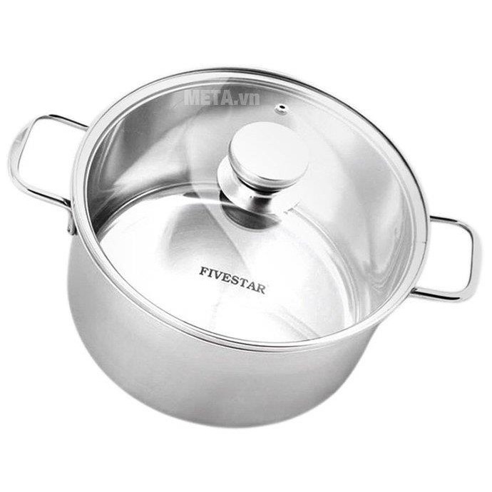 Bộ Nồi Inox Fivestar 4 Cái -3 Đáy Nắp Kính- Dùng Được Cho Bếp Từ- Hàng Chính Hãng -Bảo Hành 5 Năm