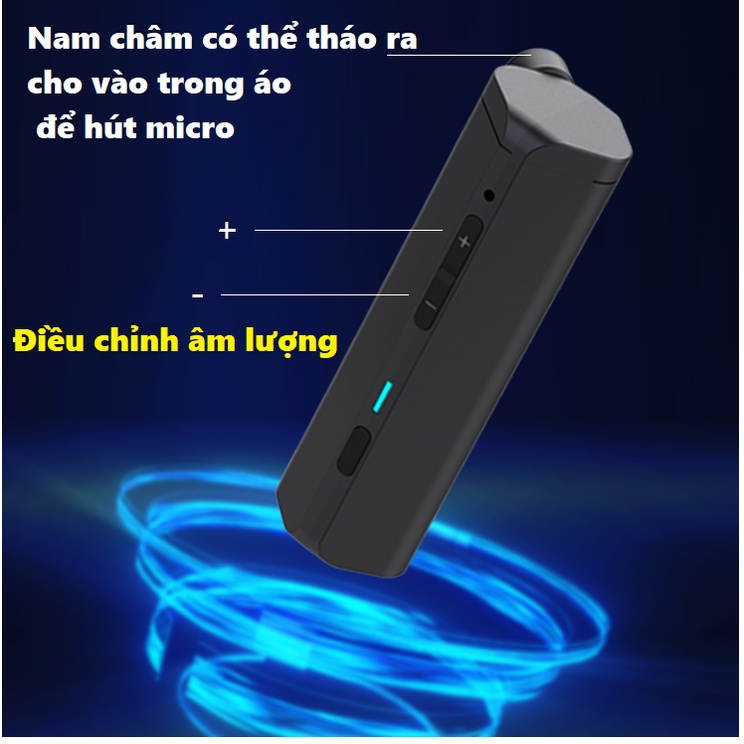 Micro cài áo không dây FOVOCE F1 quay video, livestream trên Iphone qua sóng bluetooth và sóng 2.4G