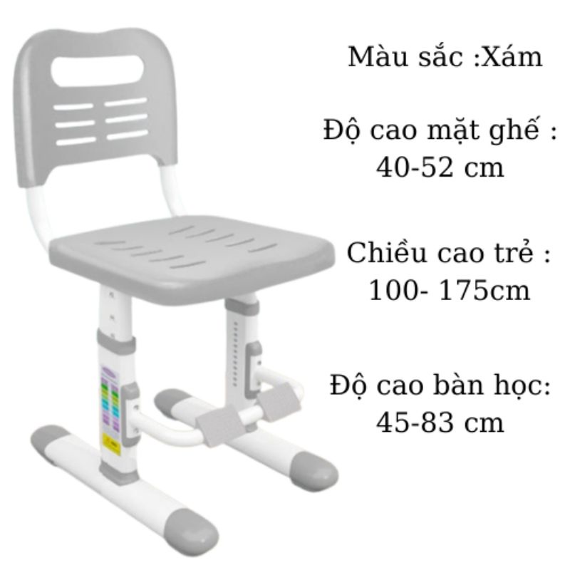 Ghế học sinh chống gù tăng giảm độ cao cho mọi loại bàn