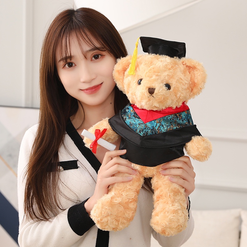 Thú nhồi bông đồ chơi hình chú gấu mềm chất lượng cao dễ thương 40cm làm quà tặng tốt nghiệp dành cho trẻ em