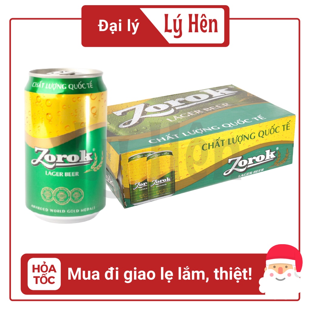 Thùng 24 Lon Bia Zorok - Chất Lượng Quốc Tế 330ml/Lon HSD tháng 04/2022