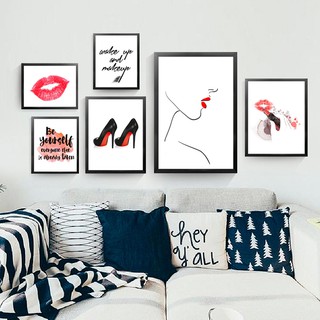 Tranh canvas kèm khung tranh treo tường MAKE UP