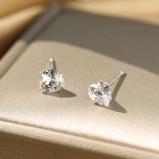 XiaoboACC 1 Đôi Khuyên Tai Bằng Bạc Thật S925 Đính Đá Zircon Đơn Giản Sang Trọng Không Gây Dị Ứng