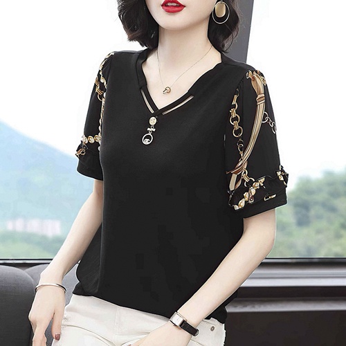 Áo Lẻ Nữ Trung Niên Sang Trọng Chất Liệu Thun Kiểu Áo Phông Hàng Quảng Châu Thời Trang Trung Niên Như Thủy LE122