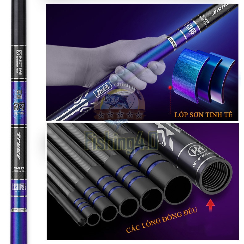 Cần Câu Tay CHUANGWEI TR&V Lăng Thiên Đại Thiết Bổng - Siêu Cứng Chuyên Săn Hàng Tốc Độ Nhanh 6H - CW08