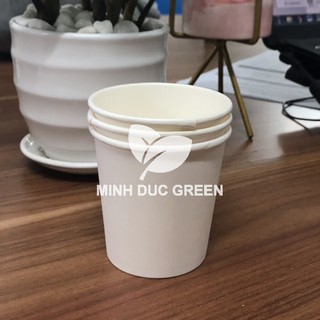 100 ly cốc giấy trắng size nhỏ uống nước 110ml - 4oz | Minh Đức Green