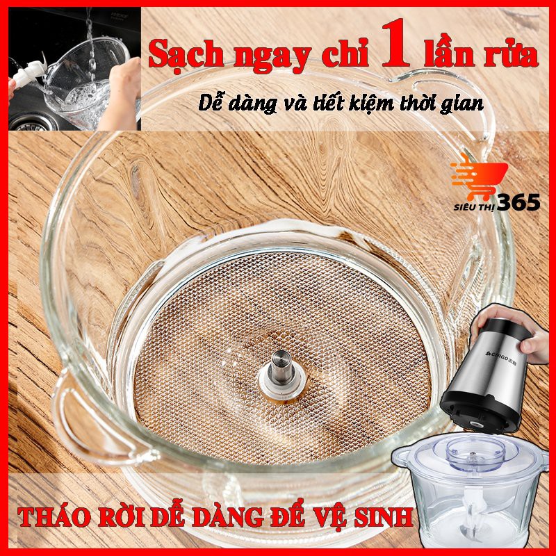 Máy xay thịt đa năng CHIGO bảo hành chính hãng 12 tháng, máy xay đa năng nhà bếp công suất 300W - khoẻ - tiện dụng 2021