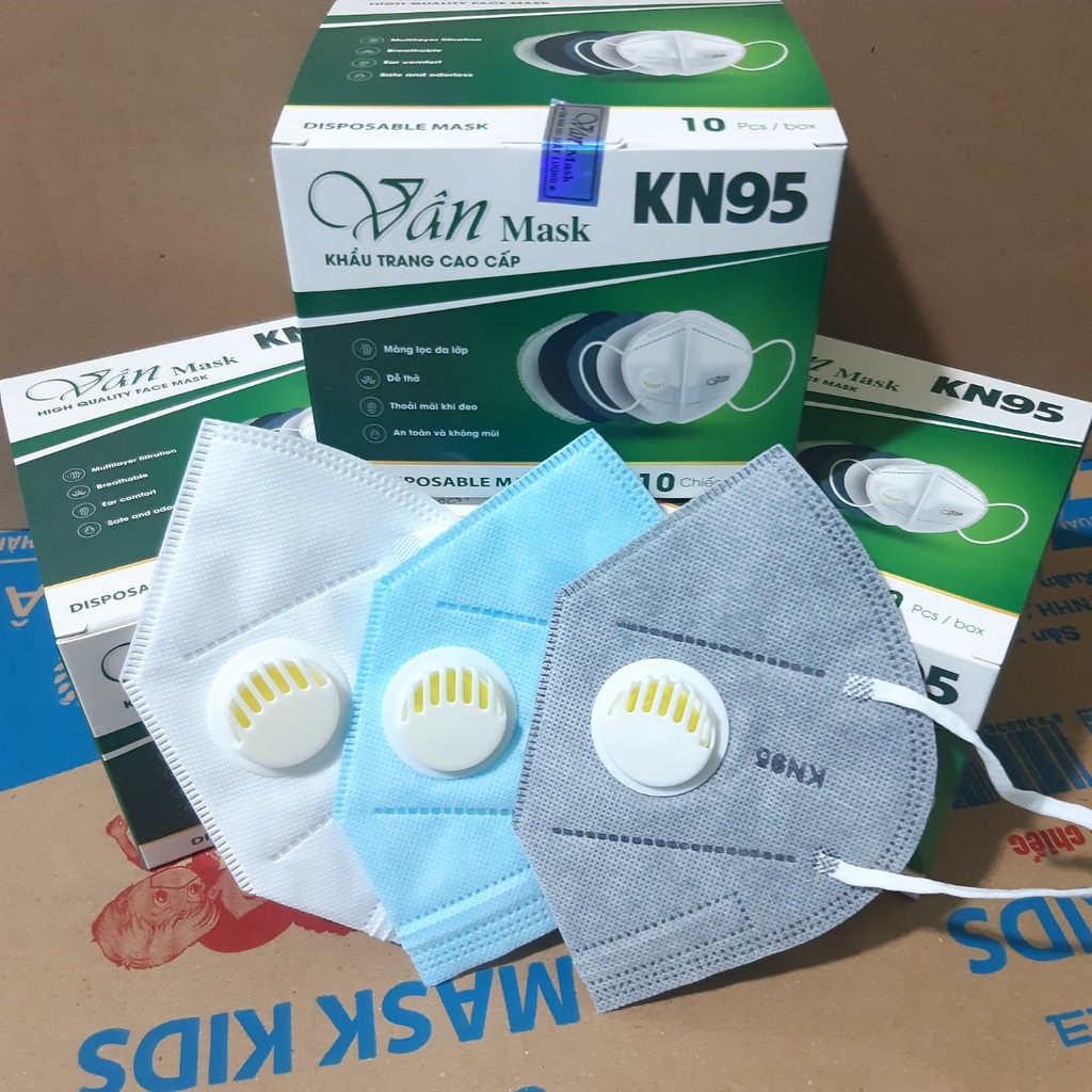 [Combo 30C] Khẩu Trang KN95 N95 Vân Mask Xuân Lai 5 Lớp Chống Bụi Mịn PM2.5 Ôm Sát Có kẹp Kim Loại Chắc Chắn