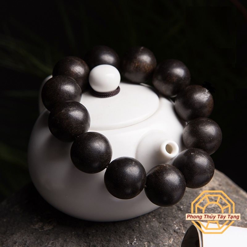 Vòng tay phong thủy, Vòng Gỗ Mun Hoa mang lại Bình an May mắn - [TẶNG TÚI GẤM] - Phong Thủy Tây Tạng