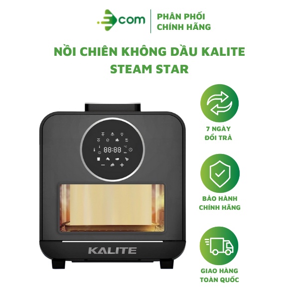 Nồi chiên không dầu hơi nước Kalite Steam Star dung tích 15L, hấp chiên 2in1, bảng điều khiển điện tử