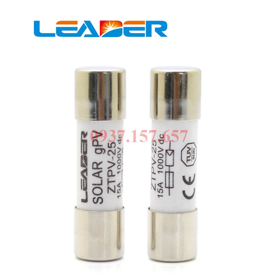 Ruột Cầu Chì 1000V Dc 5A, 10A, 12A, 15A, 20A 30A Leader( Đơn Giá Cho 1 Cái)