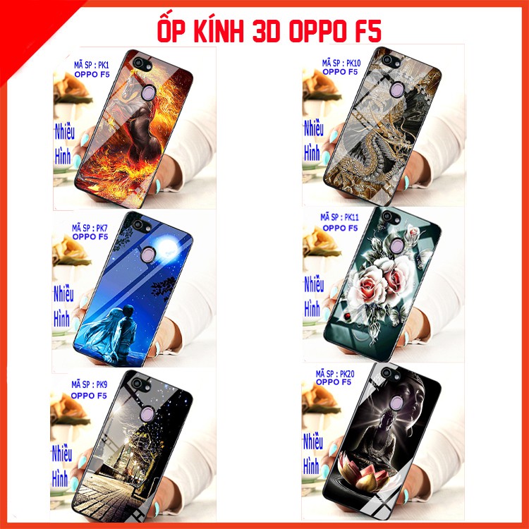 [Mã ELFLASH5 giảm 20K đơn 50K] Ốp lưng OPPO F5 kính 3D phong cách, trẻ trung, sang trọng, mặt kính thế hệ mới sắc nét