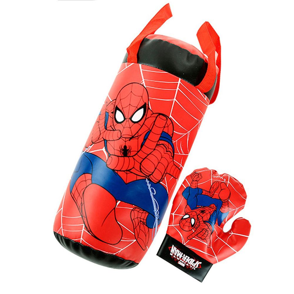 Bộ găng tay và bao cát boxing mini in hình người nhện độc đáo cho trẻ em