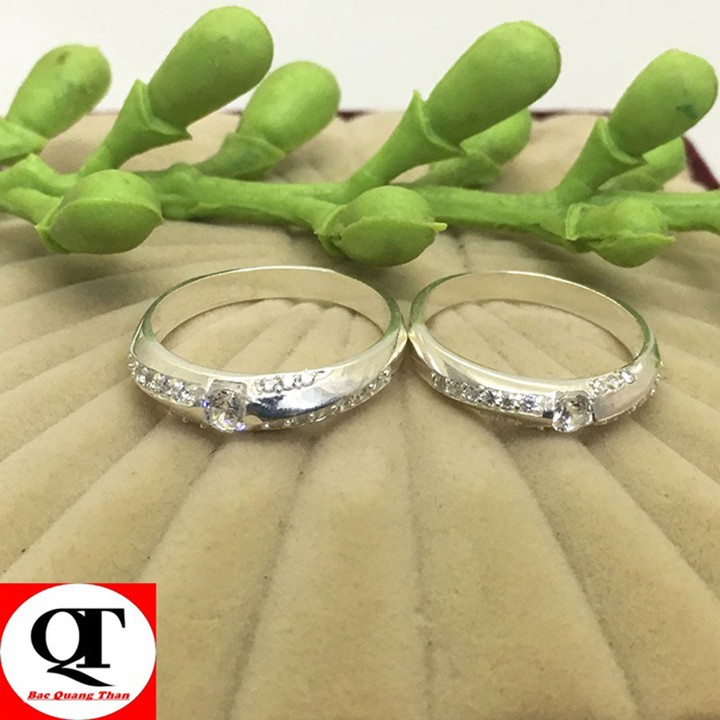 Nhẫn đôi Bên Nhau Mãi Mãi chất liệu bạc 925 không xi mạ khắc chữ miễn phí Bạc Quang Thản - QTNU13