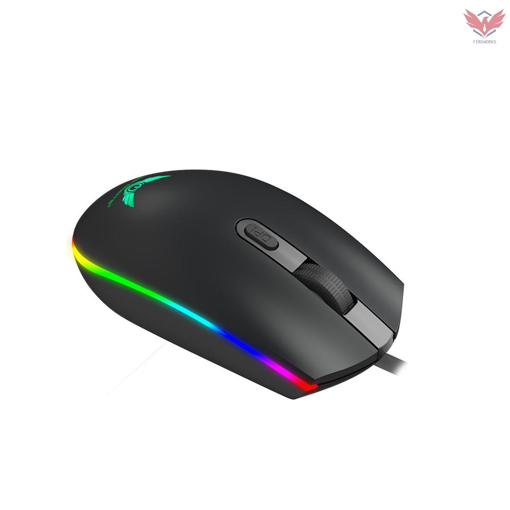 ZERODATE S900 Computer Gaming Mouse 1600DPI 4 Buttons RGB LED Backlight Optical Ergonomic Mouse USB Wired Mice for PC