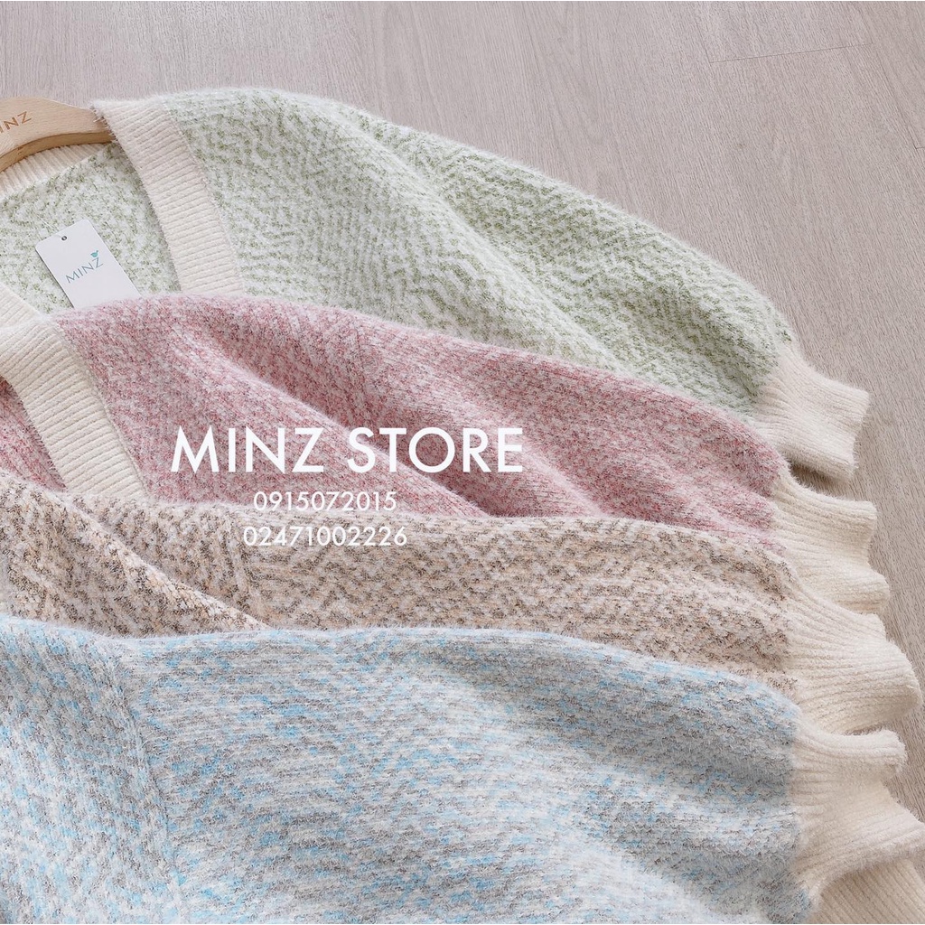 Cardigan cổ tim pha màu #6544 (4 màu)