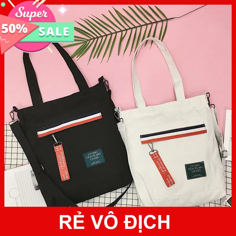Túi tote thời trang 2 sọc (Khổ A4 - Kèm Ảnh Thật)