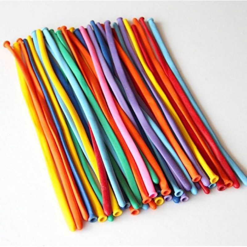 Set 100 quả bóng bay dài đủ màu sắc tạo hình nghệ thuật siêu dai