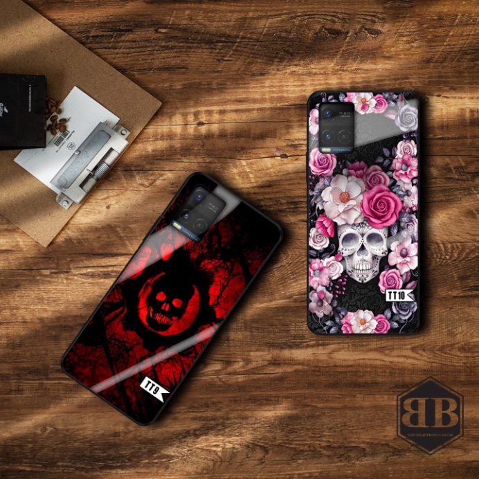 Ốp lưng kính cường lực Vivo Y21 / Y21S hình tử thần bao ngầu