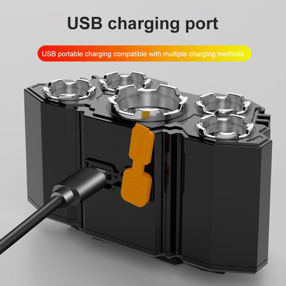 Đèn pha LED DIYMORE chống thấm nước có thể sạc lại USB thích hợp cho cắm trại