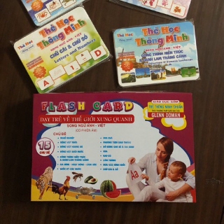 Bộ Thẻ Học Thông Minh Song Ngữ Loại To 15 Chủ Đề Cho Bé Phát Triển Tư Duy