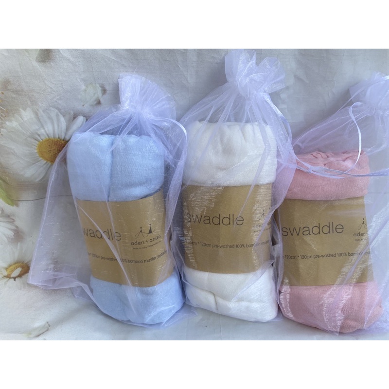 TẮM SỢI TRE TRƠN 3 MÀU Aden&Anais