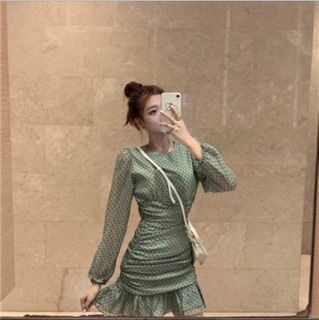 Đầm đuôi cá chấm bi
