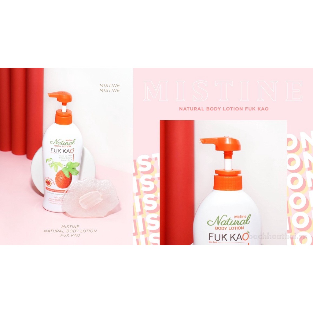 Sữa dưỡng thể trắŉg da chiếc xuất từ gấc Mistine Natural Body Lotion Fuk Kao Thái Lan