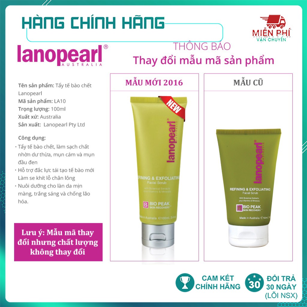 Kem Tẩy Tế Bào Chết Lanopearl - 100ml - Úc