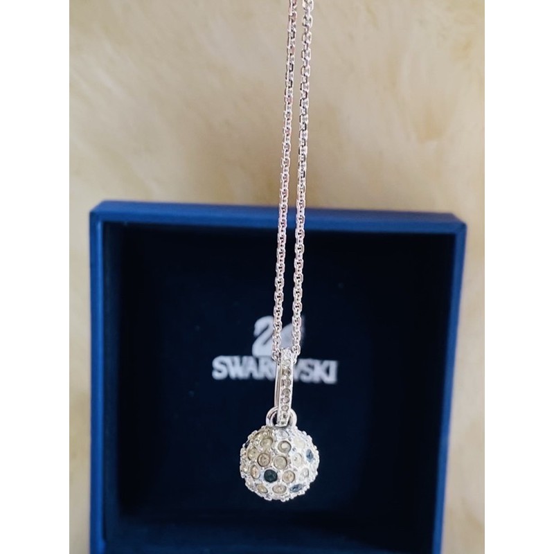 Dây chuyền đính đá pha lê Swarovski hình tròn màu bạc