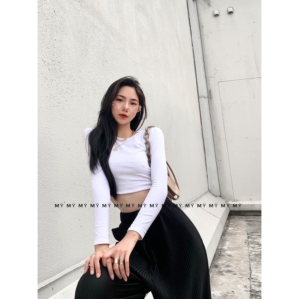 Áo hở lưng tay dài thun lụa có mút ngực "HỞ LƯNG TAY DÀI" | BigBuy360 - bigbuy360.vn