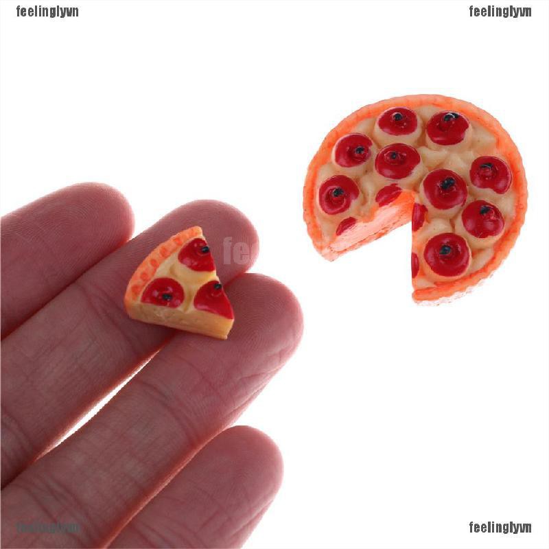 ❤TOP❤ Mô hình bánh pizza táo xinh xắn bằng nhựa cho búp bê đồ chơi 1/12 ❤YO