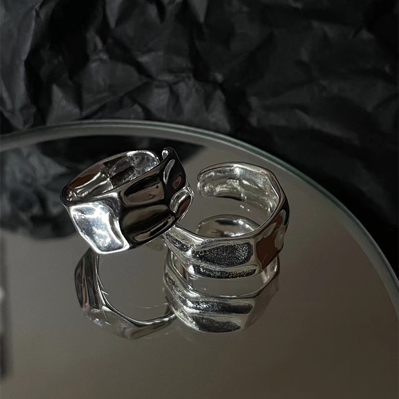 Nhẫn Đeo Tay Bản Rộng Tạo Hình Học Phong Cách Thời Trang Nhật Hàn