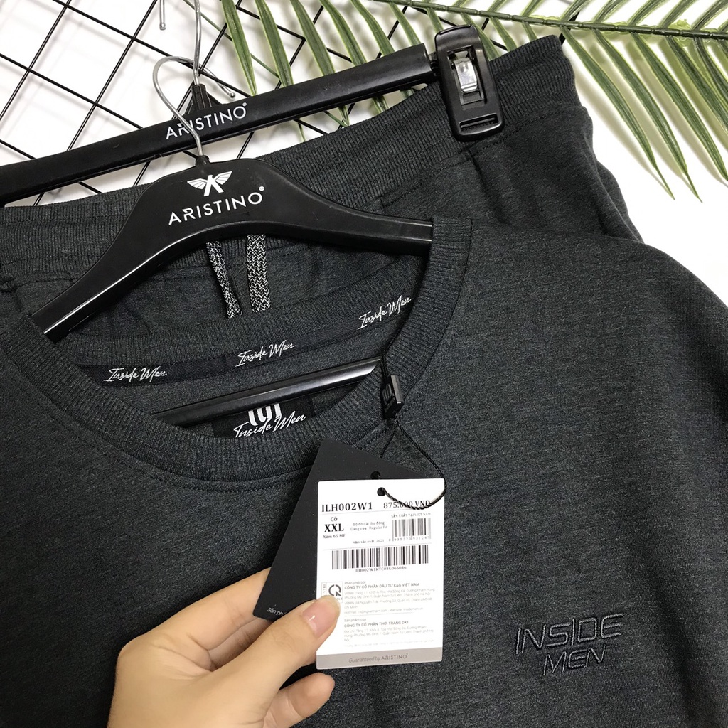 Bộ đồ thu đông nam Insidemen quần suông  túi khóa ILH002W1