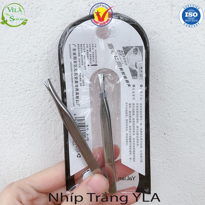 Nhíp Nhổ Lông Mày, Nhíp Đa Năng Nhổ Tóc Bạc YLA Màu Trắng - Thép Không Gỉ Hàng Chuẩn, Đẹp, Bám Tốt