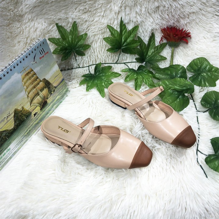 Giày sục nữ thời trang hở gót mũi tròn siêu độc cực trend 21276