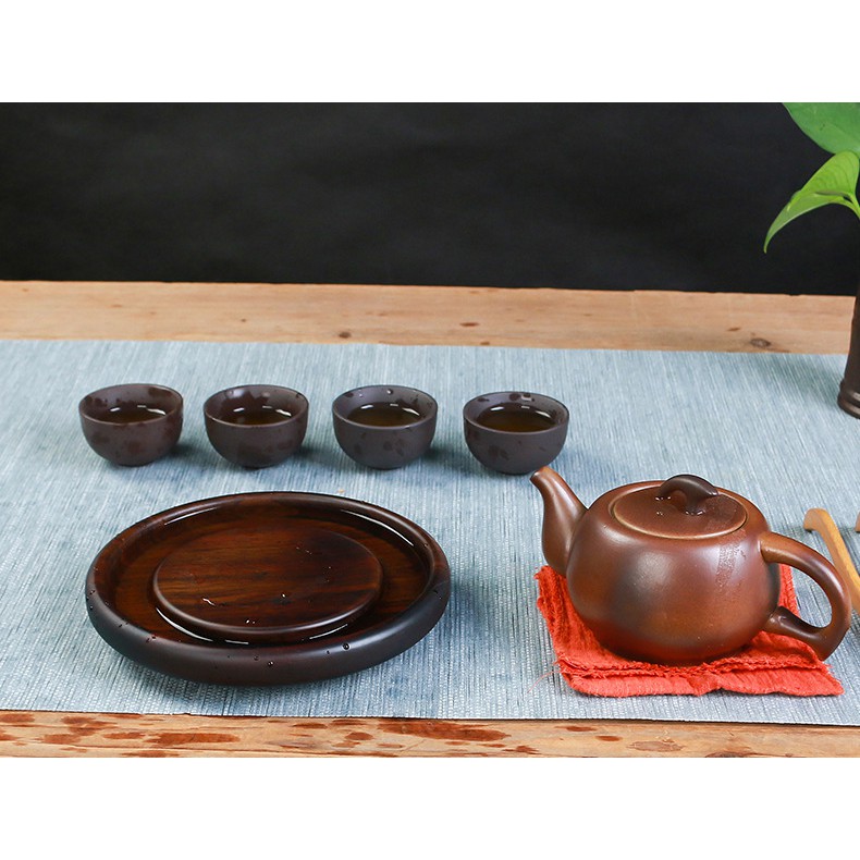 💥SIÊU SALE💥2 Mẫu Thuyền Trà Gỗ Mun Khảm Bạc