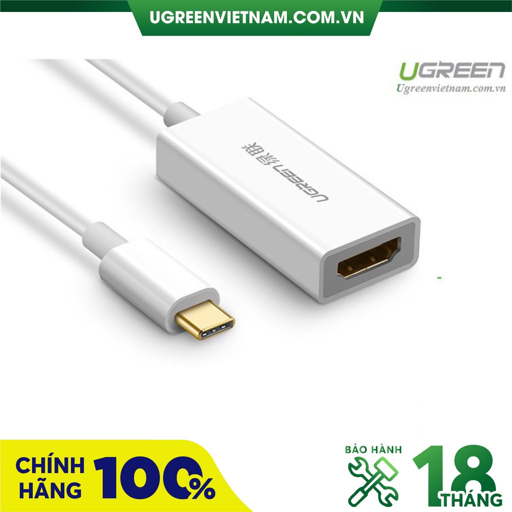 Cáp chuyển đổi USB-C to HDMI chính hãng Ugreen UG-40273 hỗ trợ 4k*2K cao cấp màu trắng