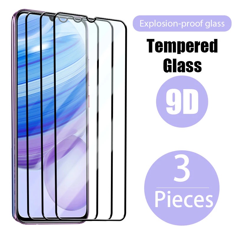 Set 3 Kính Cường Lực 9D Bảo Vệ Toàn Màn Hình Cho Xiaomi Redmi 7 8 9 10 11 Pro 4G/5G Note 9S 10S 11S
