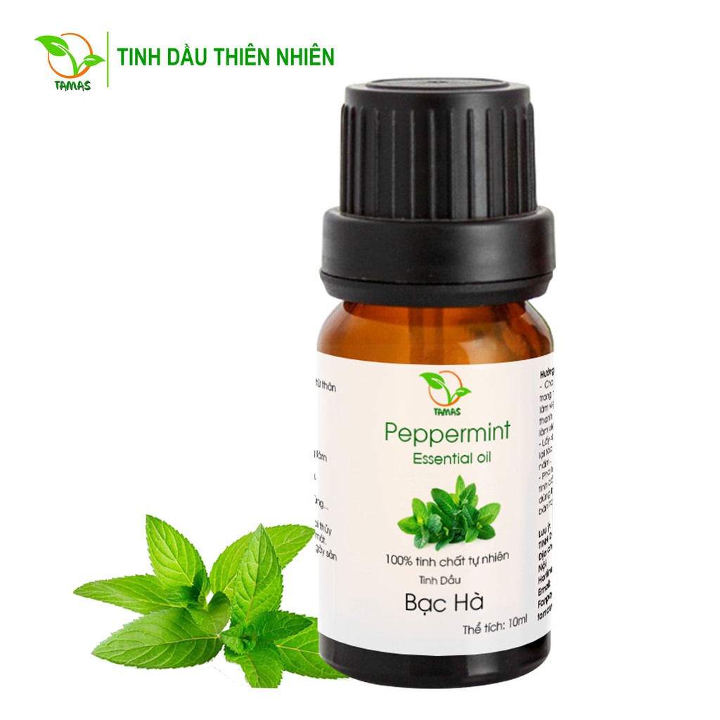 Tinh dầu Bạc Hà nguyên chất TAMAS 10ml, tinh dầu xông phòng khử mùi, đuổi muỗi và côn trùng hiệu quả,an toàn cho trẻ nhỏ