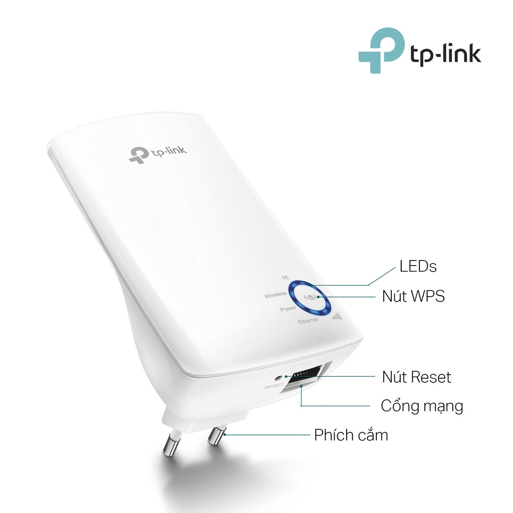 TP-Link Bộ mở rộng sóng Wifi chuẩn N 300Mbps Tăng cường mạng Wifi -TL-WA850RE