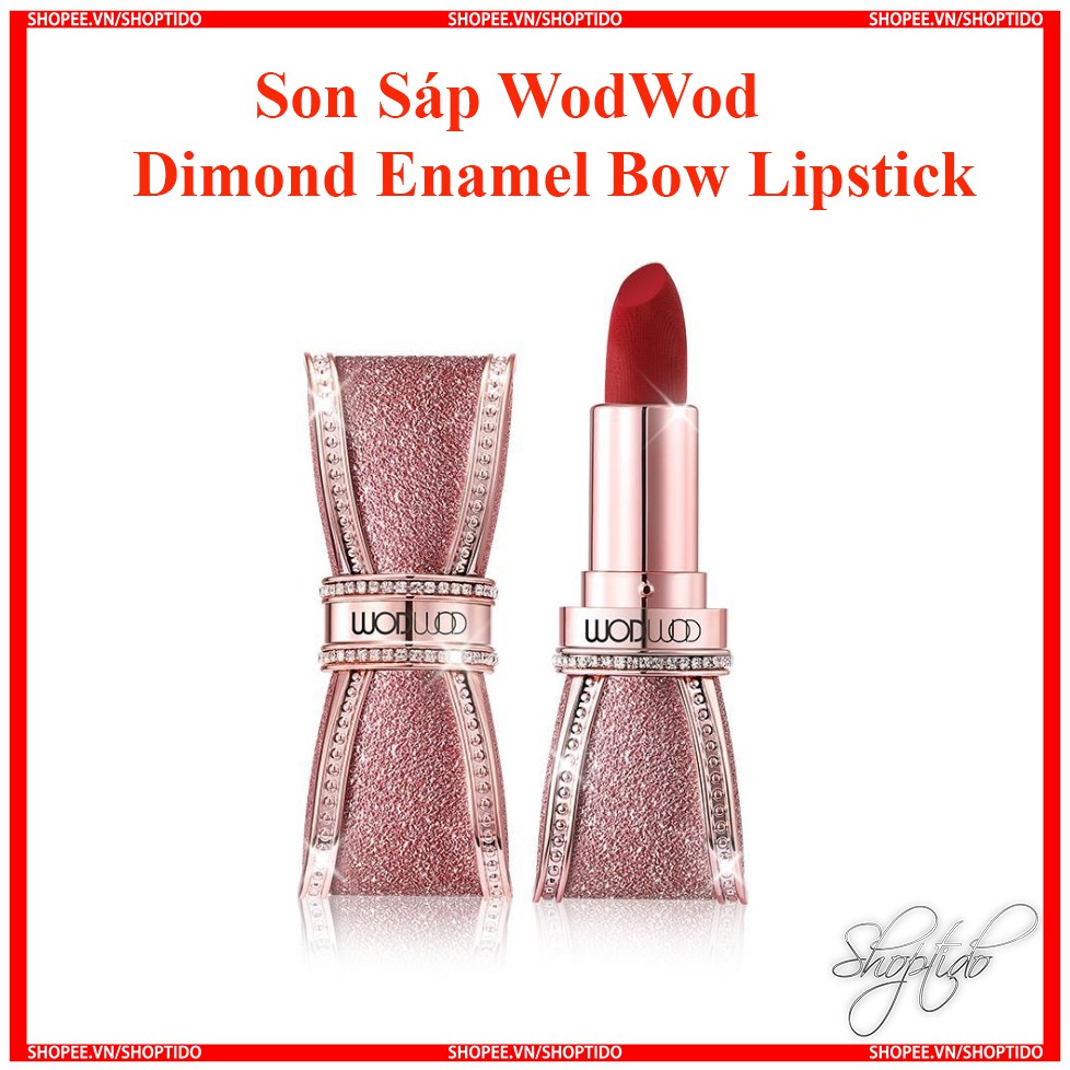 Son Sáp WodWod Diamond Enamel Bow Lisptick Chính Hãng Nội Địa Trung No.W742