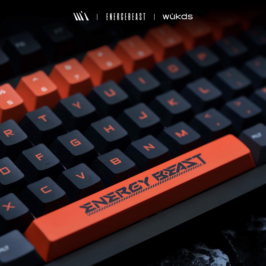WUKDS ENERGE BEAST Keycaps 143 Phím PBT Thuốc nhuộm thăng hoa Keycaps Cherry Profile Keycaps dành cho Bàn phím cơ Cherry Gateron MX Switch